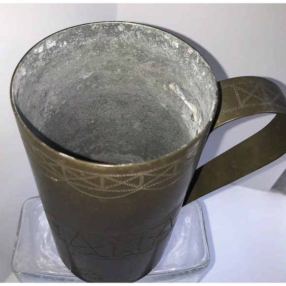 Trench-art Mug With Engraved Stars And Design Unsure Of The Origin Or Maker - Picture 3 of 10